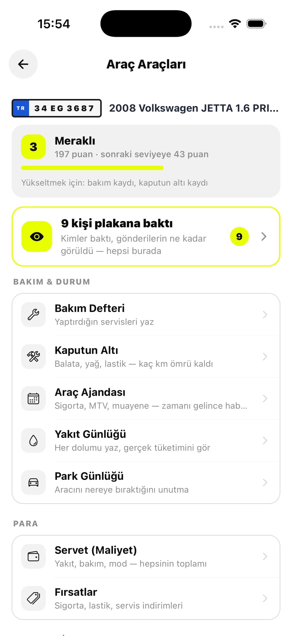 Bakım: Aracının defteri cebinde